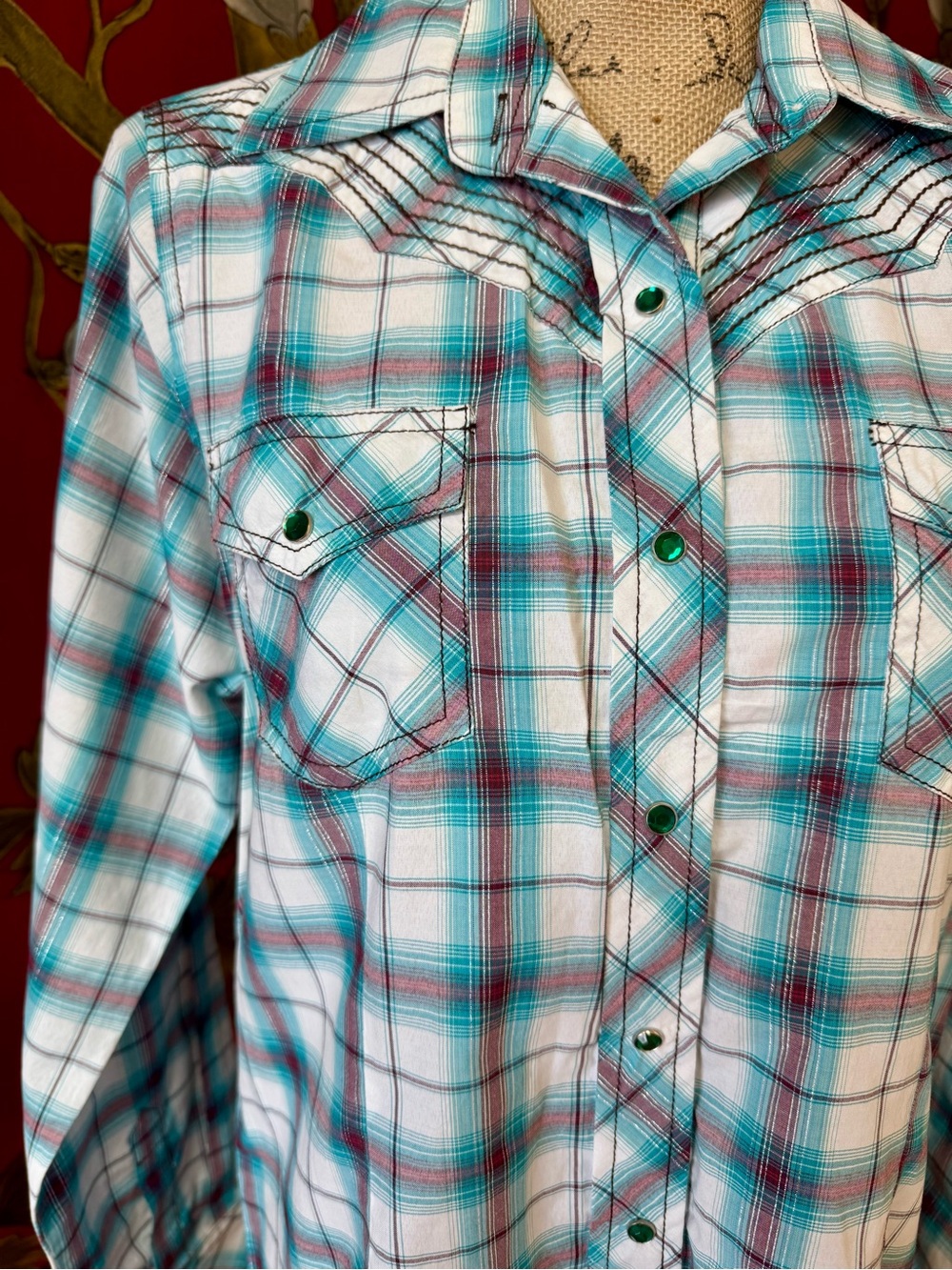 Women’s Western “Cedar Rose” Button-down Shirt | #T80